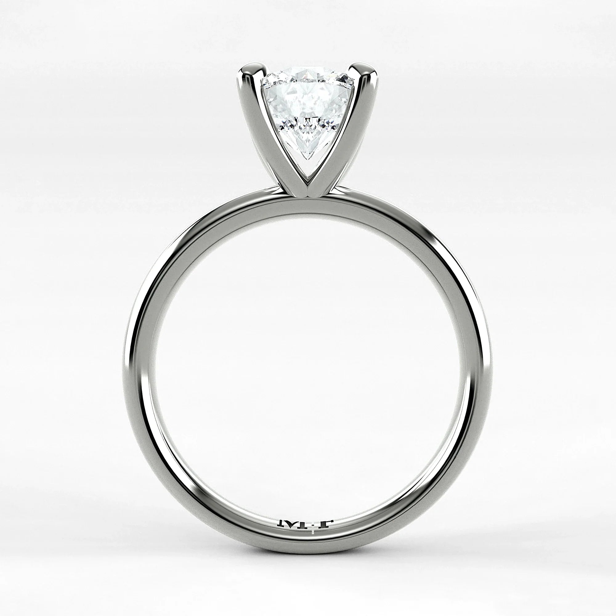 Anillo de Compromiso Esencia - Redondo en oro blanco - vista 3