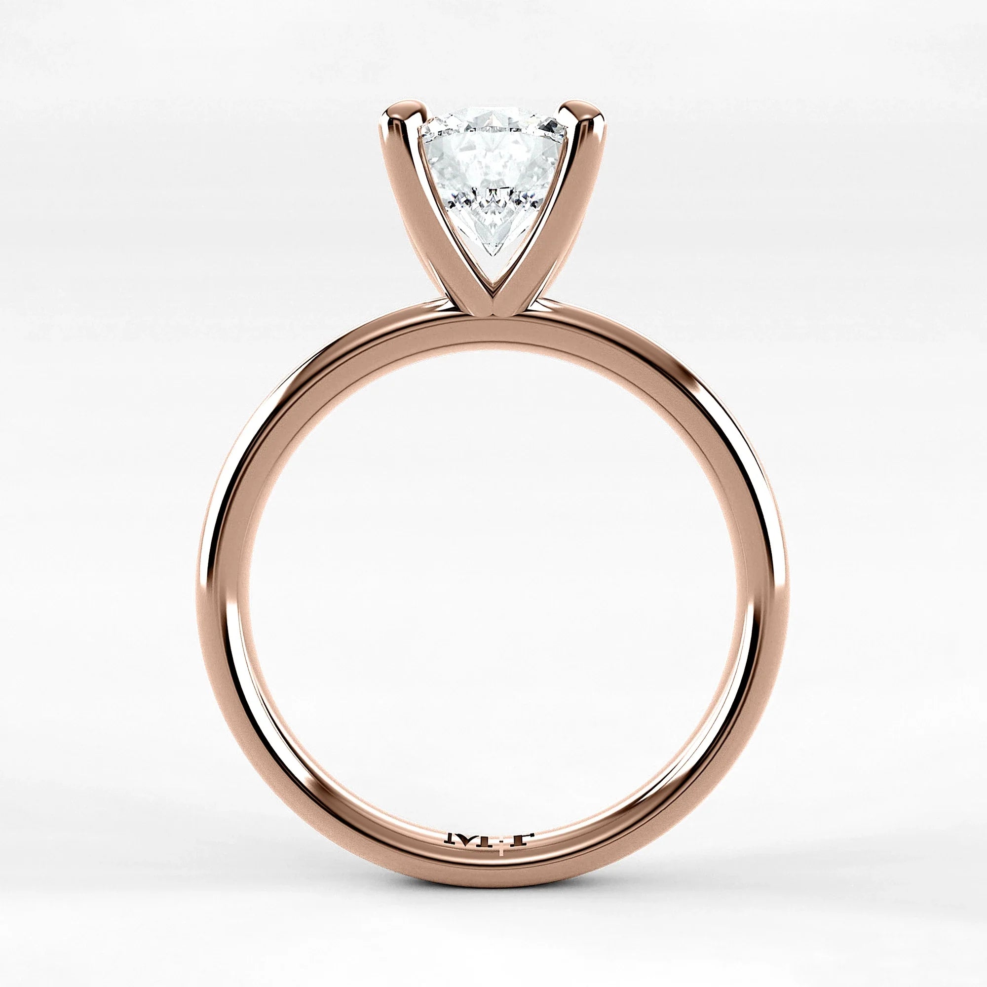Anillo de Compromiso Esencia - Redondo en oro rosa - vista 3